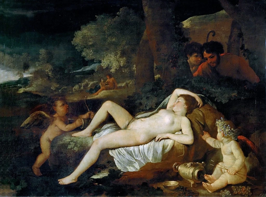 Venere a riposo con Cupido